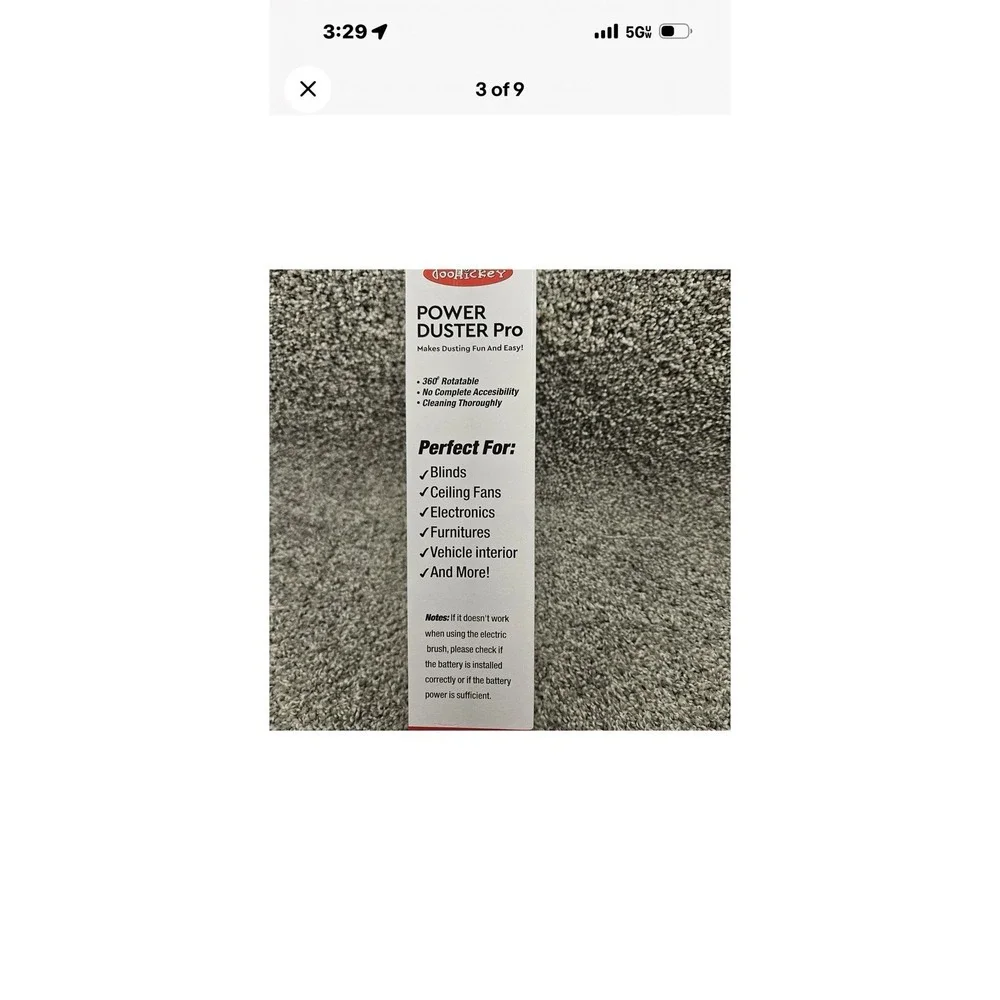 Motorized Power Duster Pro New-Dusting & Cleaning W/2 Duster Heads & Extension